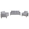 Bowen 3-piece Upholstered Track Arm Tufted Sofa Set Grey