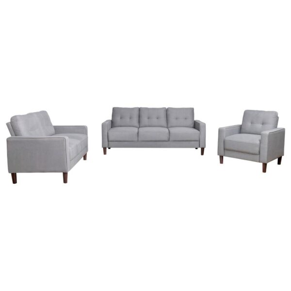 Bowen 3-piece Upholstered Track Arm Tufted Sofa Set Grey