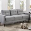 Bowen Upholstered Track Arm Tufted Sofa Grey