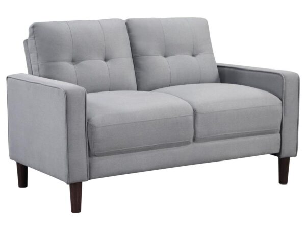 Bowen Upholstered Track Arm Tufted Loveseat Grey