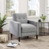 Bowen Upholstered Track Arm Tufted Accent Chair Grey