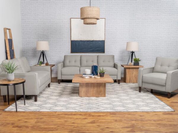 Bowen 3-piece Upholstered Track Arm Tufted Sofa Set Beige