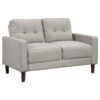Bowen Upholstered Track Arm Tufted Loveseat Beige