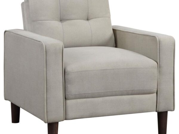 Bowen Upholstered Track Arm Tufted Accent Chair Beige