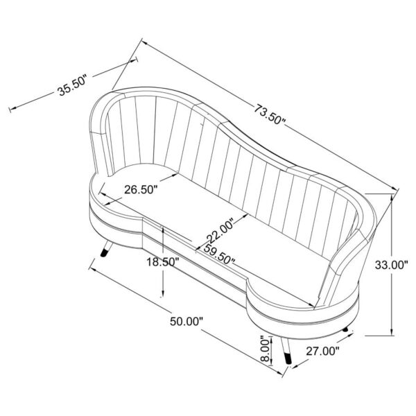 Sophia 3-piece Upholstered Channel Tufted Sofa Set Grey