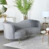 Sophia Upholstered Channel Tufted Sofa Grey