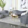 Sophia Upholstered Channel Tufted Sofa Grey