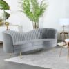Sophia Upholstered Channel Tufted Loveseat Grey