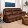 Ellington Upholstered Padded Arm Sofa Dark Brown