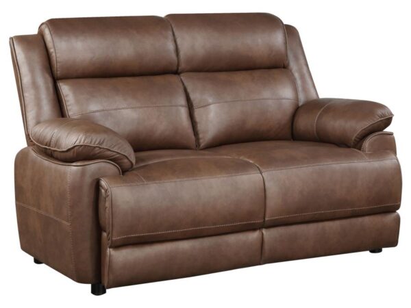 Ellington Upholstered Padded Arm Loveseat Dark Brown
