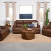 Ellington Upholstered Padded Arm Loveseat Dark Brown