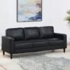 Ruth Upholstered Track Arm Sofa Black