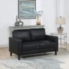 Ruth Upholstered Track Arm Loveseat Black