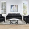 Ruth Upholstered Track Arm Loveseat Black