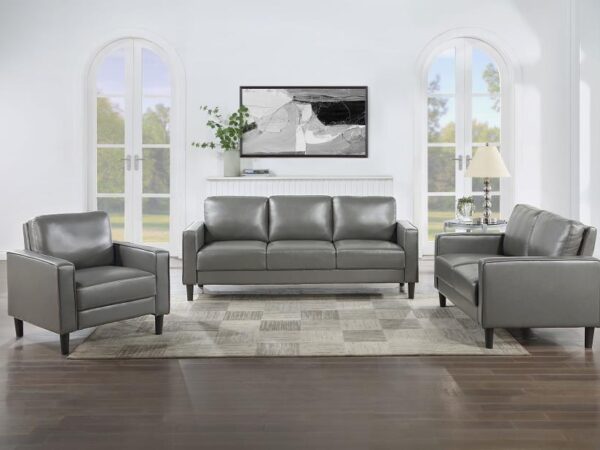 Ruth 3-piece Upholstered Track Arm Sofa Set Grey