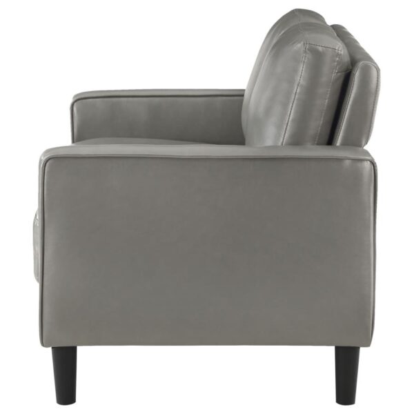 Ruth Upholstered Track Arm Loveseat Grey