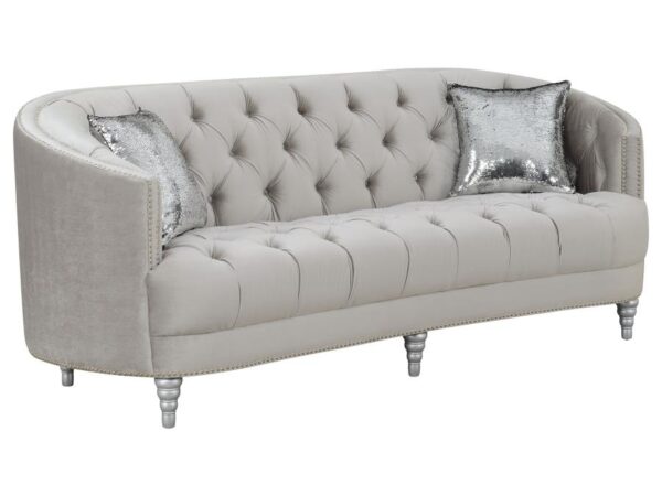 Avonlea Upholstered Sloped Arm Sofa Grey Velvet