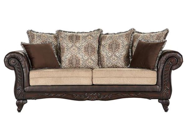 Elmbrook Upholstered Rolled Arm Sofa Brown