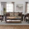 Elmbrook Upholstered Rolled Arm Sofa Brown