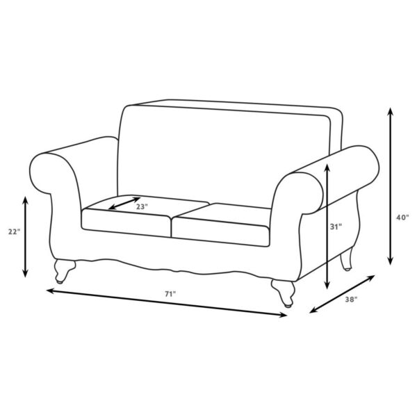 Elmbrook Upholstered Rolled Arm Loveseat Brown