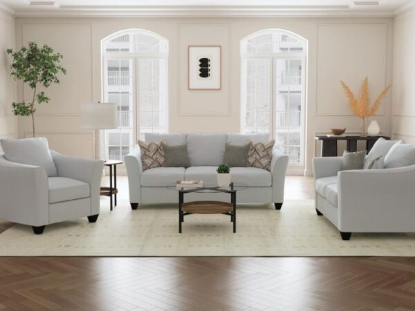 Salizar 3-piece Upholstered Flared Arm Sofa Set Sand