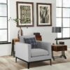 Apperson Upholstered Track Arm Accent Chair Light Grey