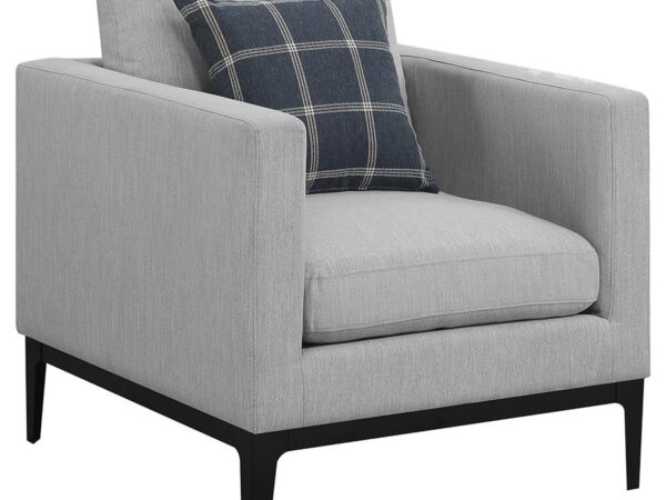 Apperson Upholstered Track Arm Accent Chair Light Grey