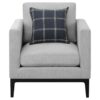 Apperson Upholstered Track Arm Accent Chair Light Grey