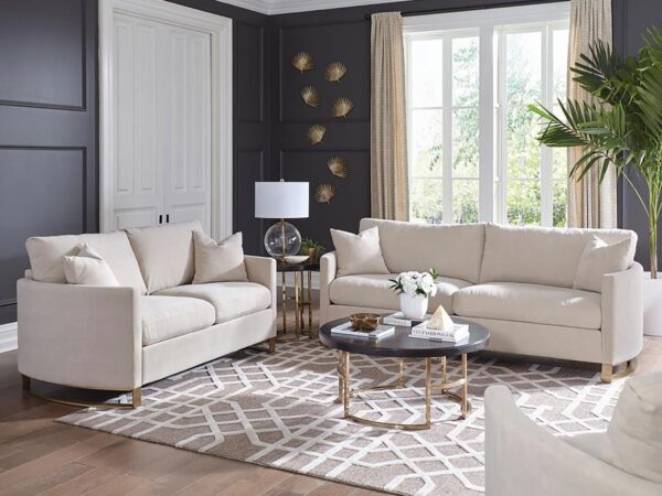 Corliss 3-piece Upholstered Arched Arm Sofa Set Beige