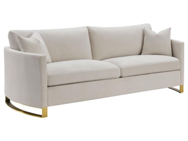 Corliss Upholstered Curved Track Arm Sofa Beige