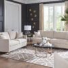 Corliss Upholstered Curved Track Arm Loveseat Beige