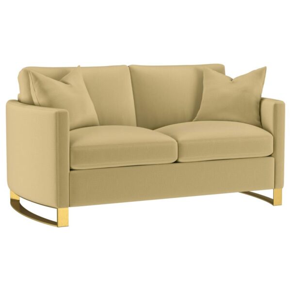 Corliss 3-piece Velvet Upholstered Sofa Set Camel
