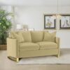 Corliss Upholstered Curved Track Arm Loveseat Camel