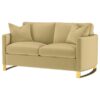 Corliss Upholstered Curved Track Arm Loveseat Camel