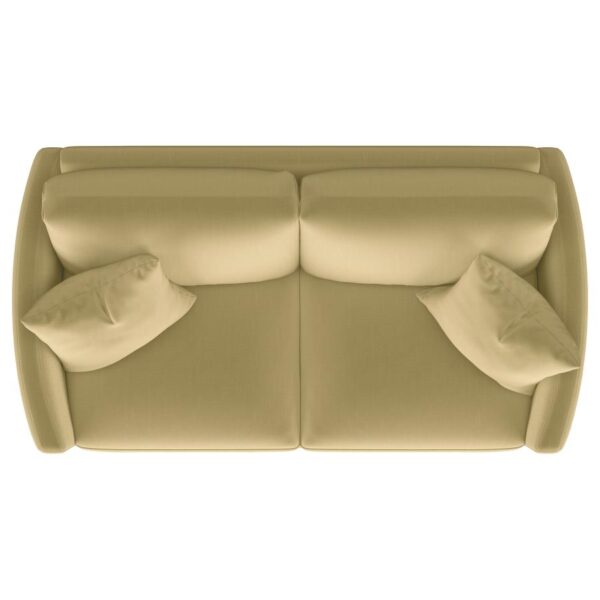 Corliss Upholstered Curved Track Arm Loveseat Camel