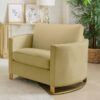 Corliss Upholstered Curved Track Arm Chair Camel