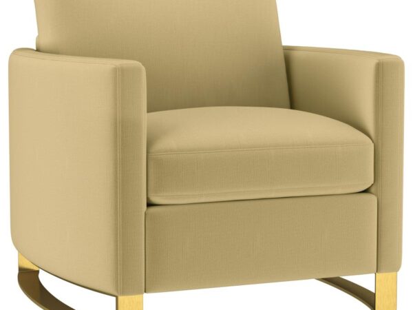 Corliss Upholstered Curved Track Arm Chair Camel