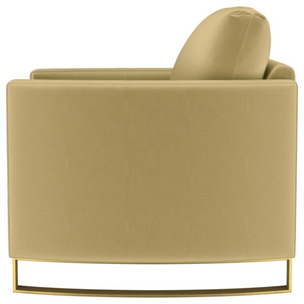 Corliss Upholstered Curved Track Arm Chair Camel