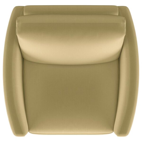 Corliss Upholstered Curved Track Arm Chair Camel