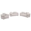 Jeanette 3-piece Fabric Upholstered Round Arm Sofa Set Beige