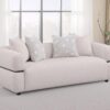 Jeanette 84-inch Fabric Upholstered Round Arm Sofa Beige