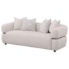 Jeanette 84-inch Fabric Upholstered Round Arm Sofa Beige