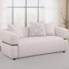 Jeanette 73-inch Fabric Upholstered Round Arm Loveseat Beige
