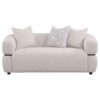 Jeanette 73-inch Fabric Upholstered Round Arm Loveseat Beige