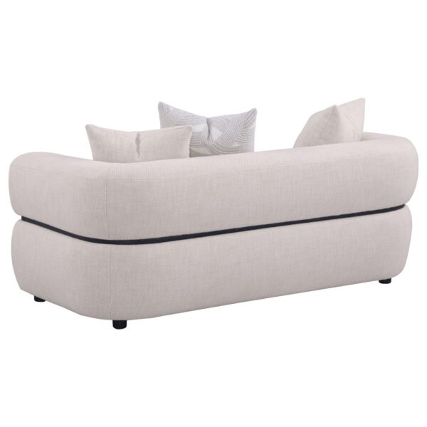 Jeanette 73-inch Fabric Upholstered Round Arm Loveseat Beige