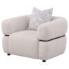 Jeanette Fabric Upholstered Round Arm Accent Chair Beige