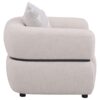 Jeanette Fabric Upholstered Round Arm Accent Chair Beige