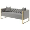 Eastbrook Velvet Upholstered Tufted Sofa Grey