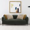 Jade Chenille Upholstered Modern Track Arm Sofa Green