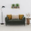 Jade Chenille Upholstered Modern Track Arm Loveseat Green